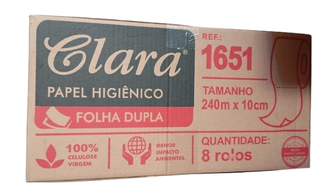 Papel Higiênico Folha Dupla Clara 8x240m