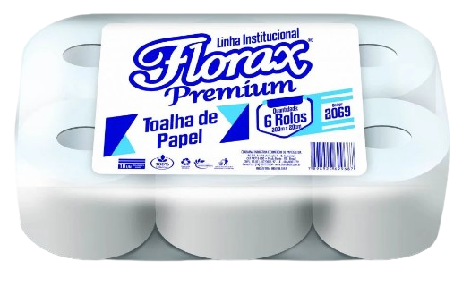Papel Toalha Bobina Florax Premium 6x200m 28g