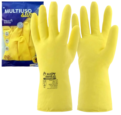 Luva de Látex Amarela Volk